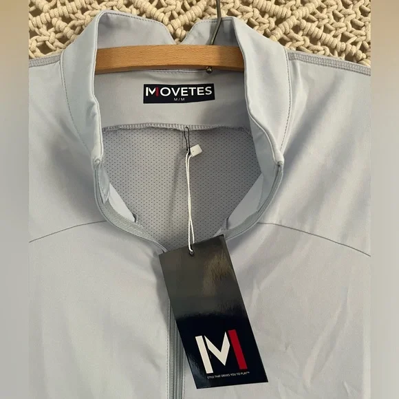 Movetes Arch Quarter Zip Ice Blue Size Medium NWT - Picture 2 of 5